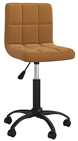 XHNIFBN Silla de oficina giratoria marrón terciopelo – Silla de escritorio regulable en altura con ruedas para oficina en casa y salón, moderna silla giratoria silla cosmética silla de ordenador