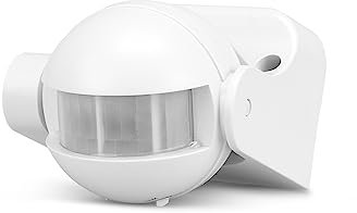 Garza 430041 Power-Detector de Mouvement Infrarouge de Mural, Angle de détection : 180 °, Blanc