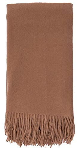 Alashan Ripple Finish - Cashmere Blend Throw Blanket - Soft Woven Camel Wool Blend Throw