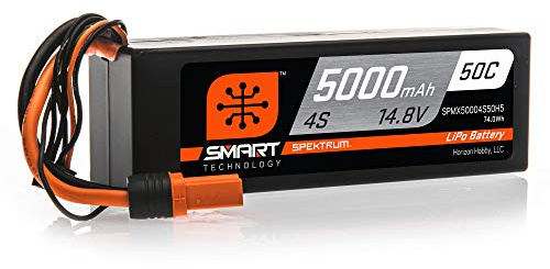 Spektrum 14.8V 5000mAh 4S 50C Smart Hard Case LiPo Battery: IC5, SPMX50004S50H5