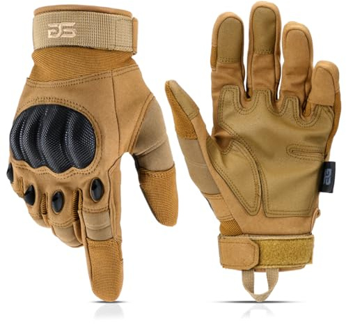 Glove Station Gloves for Men – Touchscreen Utility Gear with Hard Knuckle Protection Used in Motorcycle, Airsoft, Combat, & Outdoor Work Tan - Hard Knuckle X-Large