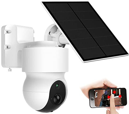 7 vänster Cam: Solcellsbatteri övervakningskamera med Full HD, pan-Tilt, WLAN och app (mörkerseende, övervakningskamera, utomhus övervakningskamera WLAN, trådlös rörelsesensor)