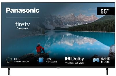 Panasonic TX-55MX800B, 55 Inch 4K Ultra HD LED Smart 2023 TV, High Dynamic Range (HDR), Dolby Atmos & Dolby Vision, Fire TV, Prime Video, Alexa, Netflix, Black
