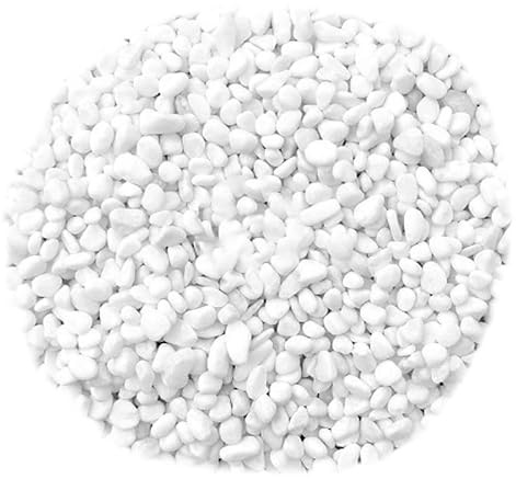 Parliky White Decorative Gravel Stones for Planters and Aquariums, Natural White Vase Filler Rocks 0.3-0.5cm, Indoor Garden Landscaping Pebbles for Fish Tank and Plant Pots, 1lb Pack