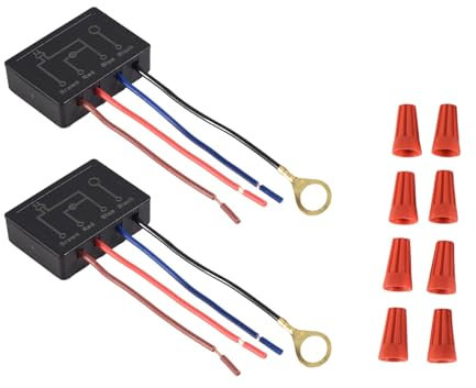 CAIONPLE Interruptor táctil para lámparas LED, 2 unidades, control táctil para bombillas LED regulables, juego de interruptores con tapas de cableado