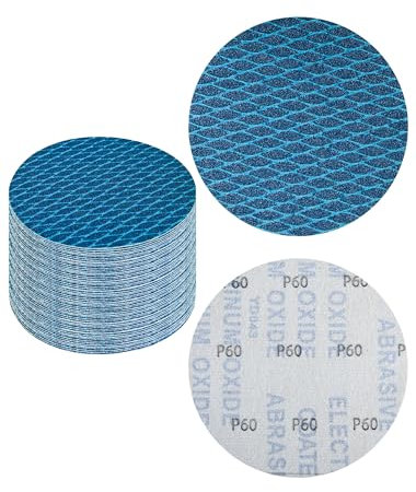 32Pcs 5 Inch Hook & Loop Sanding Discs 60 Grit Sander Pads, 125mm Diamond Sandpaper for Home DIY, Wood Crafts, Furniture Repair & Metal Sanding(Blue)