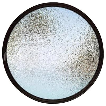 Ventanas Batientes Ventana Redonda Giratoria Con Eje Central Y Vidrio Templado Corrugado, Ventanas Para Casas Móviles, Ventanas Ventiladas Giratorias De 360° Para Cobertizos, Áticos Y Sótanos(Black,60