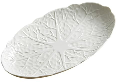 VINTORKY Plato Cerámico Ovalado Para Cocinar Al Vapor Bandeja De Pescado Japonés Para Reuniones y Restaurantes De Diseño Elegante y