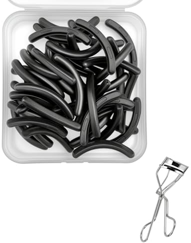 Wimpernzange, Nachfüllpackung, kompatibel mit Shu Uemura Wimpernzange, Nachfüllpads, Silikon-Gummi, kompatibel mit Shuemura, Schwarz, 30 Stück