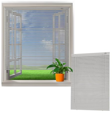 Persiana Veneciana de Aluminio Interior, 25cm Lamas Personalizables Estores Horizontales Blackout para Oficina Hogar, Cortinas de Ventanas Baño 45cm 60cm 80cm 95cm 120cm 125cm 130cm(Gris)
