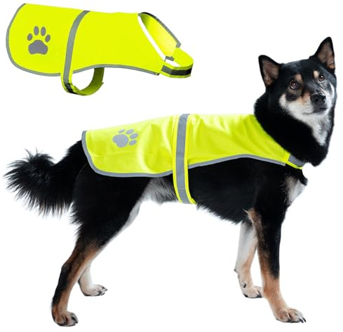 UJBVCX Chaleco Reflectante de Seguridad para Perros Alta Visibilidad Nocturna Chaleco de Seguridad Chaqueta de Mascota para Noche al Aire Libre XXL