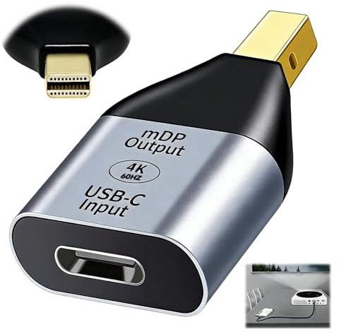 iwui Adattatore USB C a Mini DisplayPort 4K 60Hz 1080p, Convertitore Tipo C Femmina a Mini DP Maschio per Laptop, Tablet e Telefono, Compatibile con Monitor e TV