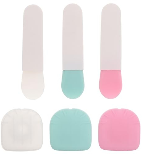 Lurrose Aplicador de Maquillaje Facial de Silicona 3 Piezas con Funda Antipolvo, Pinceles para Mascarilla Facial y Base de Maquillaje, Herramientas de Belleza para Piel Sensible,