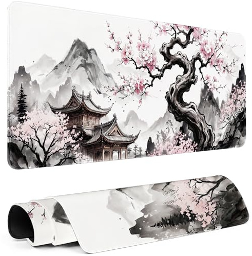 Rcege XL Gaming Mouse Pad with Non-Slip Rubber Base Waterproof Desk Mat | Stitched Edges, Smooth Glide, Extended Desk Pad, Fits Keyboard & Mouse, for Gaming and Home Office