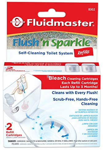 Fluidmaster 8302P8 Flush 'n Sparkle Automatic Toilet Bowl Cleaning System Refills, Bleach 2-Pack