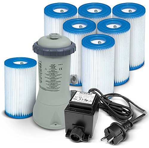 Bomba de filtro 2271 L/hora Intex 28604 GS 12 V + Bomba Filtro tipo A (7 unidades)