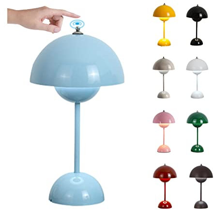 LED Flowerpot Tischlampe Kabellos mit Akku, Touch Dimmbar Flowerpot Lamp Pilz Lampe mit 3 Helligkeitsmodi, Dekorative Retro Schreibtischlampe für Schlafzimmer, Büro, Wohnzimmer ( Size : USB-Touch , C