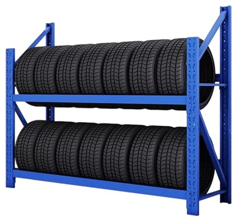 AVIISO Support Pneu Stockage Commercial des Supports de Pneus pour Les Magasins D'auto, Grands Étagères de Présentation de Garage, Organisateur de Stand de Pneus de Jantes Lourds p Atelier - Tient 14