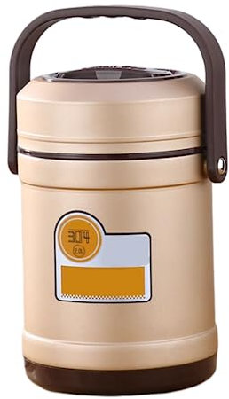 ANSNOW Contenitore per Cibi Caldi Edi, Contenitori per Pranzo Al Sacco a Bocca Larga, Impilabili, a Prova Di Perdite, in Acciaio Inossidabile, per Uomo e Donna, per Campeggio da Picnic/Oro/2,5 Litri