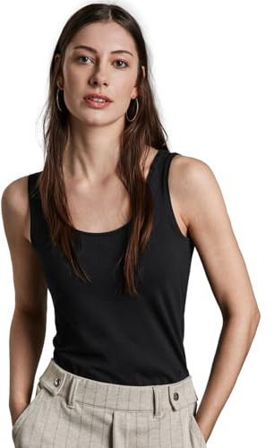 Street One Damen A322896 Basic Top in Unifarbe, Black, 40