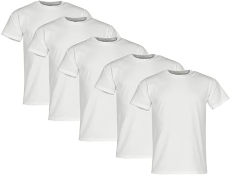 Fruit of the Loom Pack of 5 Heavy Cotton Men's T-Shirt + Web-Textilien24 Fabric Bag - S M L XL XXL 3XL - Various Colour Sets, XXL