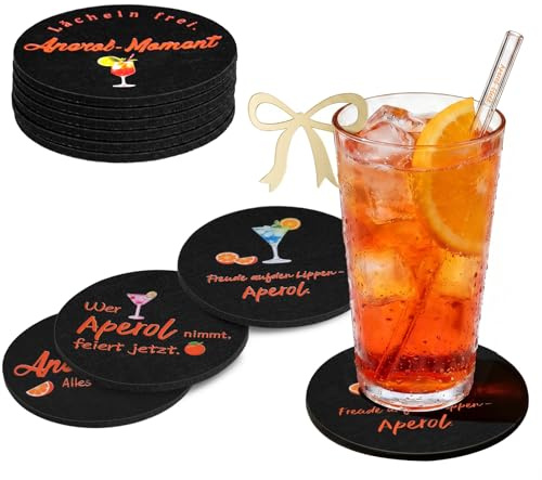 Posavasos de Fieltro Redondos(10 * 10cm), Antideslizante, Aislado y Resistentes al Calor, Incluye 6 pajitas de Cristal y 1 Cepillo de Paja, para Cristal, Bebidas, Vasos, Tazas
