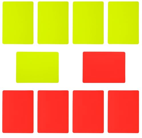 PINE & LINEN 10pcs Professional Soccer Referee Cards,Warning Red Card Yellow Card for Competition Judge,Ejection Accessory for Sport Game Officials/Coaches