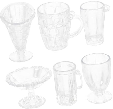 TOYANDONA 6 Piezas Mini Utensilios De Cocina De Vajilla para Casa De Muñecas Escala Incluye Taza Miniatura Cuencos Miniatura para Coleccionistas De Casa De Muñecas