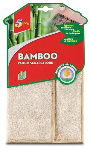 SUPERFIVE, Bamboo, Panno Sgrassatore in Microfibra di Bambù Naturale, Ecologico e Lavabile (1)