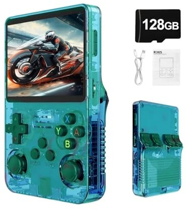 R36S - Consola de juegos portátil retro con pantalla IPS de 3,5 pulgadas, batería de 3500 mAh, tarjeta TF de 128 GB, más de 20.000 juegos, sistema Linux de código abierto para adolescentes y