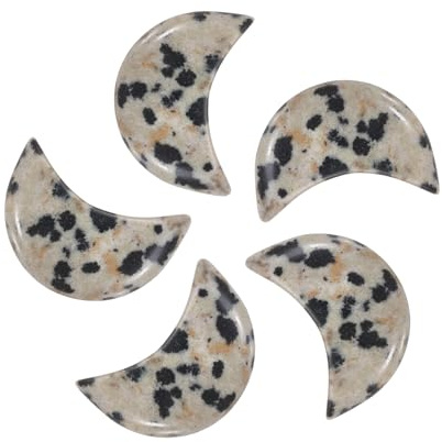 QUARKZMAN 5 Piezas Piedra La Moon Cristal, Longitud 0.5 Pulgadas Jaspe Manchado Natural A Granel, Piedras Talladas Para Bolsillo Para Decoración De Colgante De Meditación Y.