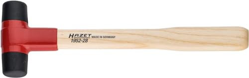 Hazet martillo de plástico 1952-28, Cabeza de martillo 28mm, Con cabezas intercambiables de Desmopan y mango robusto de fresno, maza de cara blanda para una amplia gama de aplicaciones