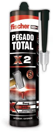fischer - Pegamento extrafuerte para todo, Pegado total X2 en interiores y exteriores (310 ml)