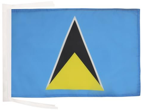 AZ FLAG - Drapeau Sainte Lucie - 45x30 cm - Pavillon Saint-Lucien 100% Polyester Avec Deux Cordelettes - 20g