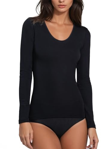EGI Maglia Donna Lana Seta Manica Lunga paricollo Intimo Termico Caldo Elegante Made in Italy, Art. 143 (3n)