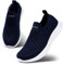 HKR Damen Slip On Sneakers Wanderschuhe Leichte Walkingschuhe Atmungsaktiv Freizeitschuhe Outdoor Gym Bequem Turnschuhe Blau 36 EU