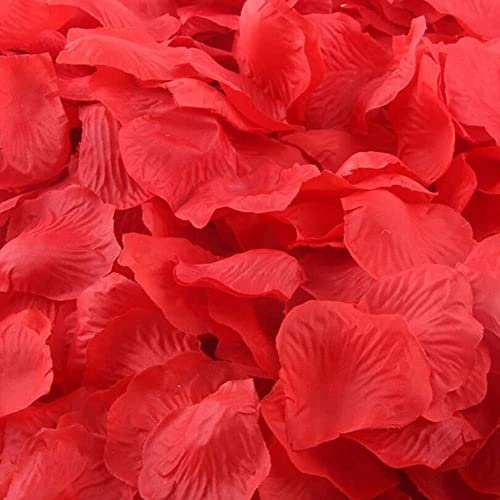 CHSYOO 3000 x Konstgjorda Rosblad Rosor Blommor Konfetti, Romantisk Dekoration Tillbehör för Bröllop Födelsedag Firande Party Alla hjärtans dag Förlovningsdatum Bröllopsförslag, Röd