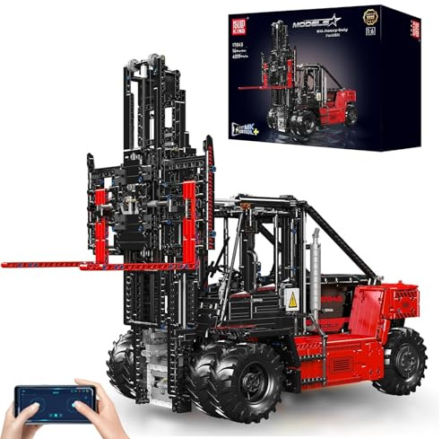 Mould King 17045 Kit électrique télécommandé à l'échelle 1:6 pour chariot élévateur à fourche robuste (4579 pièces)