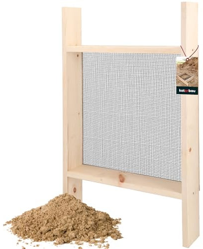 KOTARBAU® Durchwurfsieb 4x4 mm Holz Stahl Gartensieb Erde Kompostsieb Durchwurfsieb Sieb Gartenerde Gartensieb Erdsieb für Garten Sandsieb Gartensieb groß Garten Sieb Kompost Sieb Sand