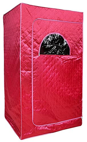 MENGDA Sauna a vapore portatile per spa personale a casa, tenda di sudore, sedia da sauna pieghevole, ideale per casa, può ospitare due persone (rosso)