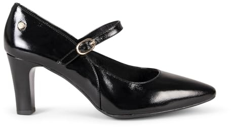 miMaO Gilda – Zapatos Elegantes de Charol Negro, EU 41