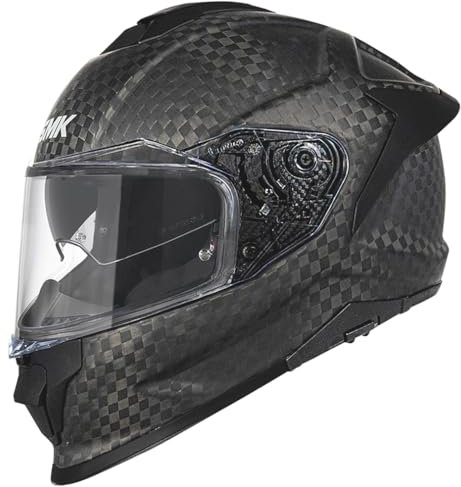 Casco de Moto Integral SMK Titan Carbono Mate con Visor Solar - Homologado ECE 22.06 - Designed (XL)