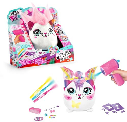 Canal Toys - Airbrush Plush Squishy AIR 040 – Kreatives Bastelset für Kinder, Plüsch zum Bemalen & Frisieren, Inkl. Airbrush-Spray, Filzstifte & Schablonen, Waschbar & Wiederverwendbar von Ab 6 Jahren
