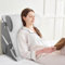 Coussin de Lecture pour Lit, Oreiller Dossier Réglable en Mousse Mémoire, Triangulaire Pliable pour Apnée du Sommeil, Reflux, Élévation des Jambes et Confort Dorsal (Blanc Gris)