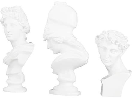 Vaguelly 3 Stück Griechische Harz Büstenfiguren Göttin Athena Miniaturen Wohnkultur Langlebige Skulpturen Für Wohnzimmer Schreibtisch