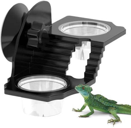 Mangeoire à gecko – Gamelle pour reptiles, mangeoire, mangeoire à ventouse, bol terrarium pour lézard, serpent, tortue, dragon barbu, araignée