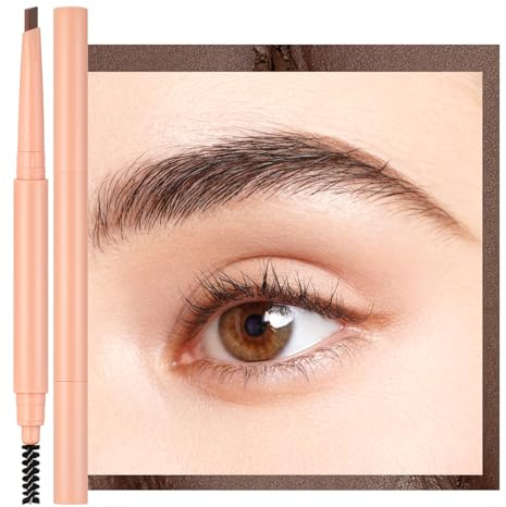 Oulac Lápiz de Cejas Marrón Oscuro Waterproof Retráctil con Cepillo Larga Duración Resistente al Agua y a Prueba de Manchas Vegano, 03 Dark Brown