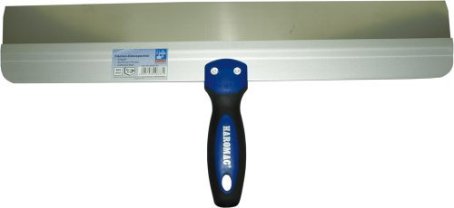 HAROMAC Flächen-Dekospachtel, 500mm, Softgriff & Alurücken, rostfreier Edelstahl, Fassadenspachtel, Flächenspachtel