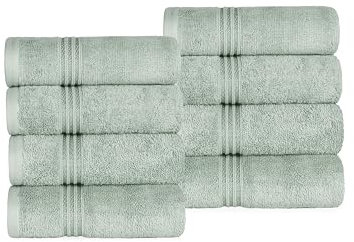 Superior Handtücher aus ägyptischer Baumwolle, mittelschwer, Basics für schnell trocknende, saugfähige Handtücher, Küche, Badezimmer, Dekoration, Wohnung, Gästebad, weich, Heimzubehör, 8 Stück, Salbei