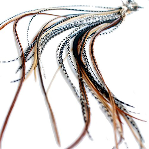 10 Extensiones de cabello de plumas reales super largas Pluma para cabello 33-38+ cm